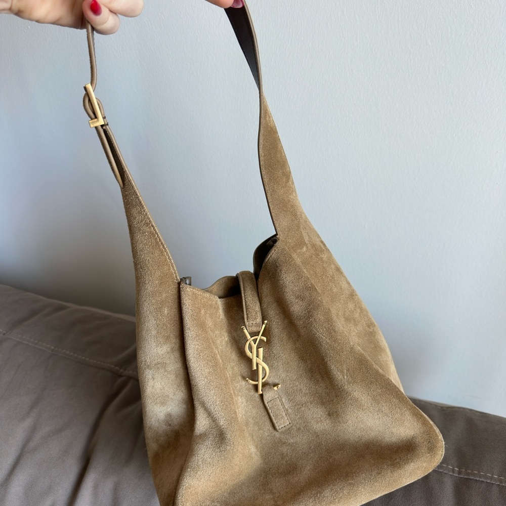 Yves Saint Suede Shoulder Bag